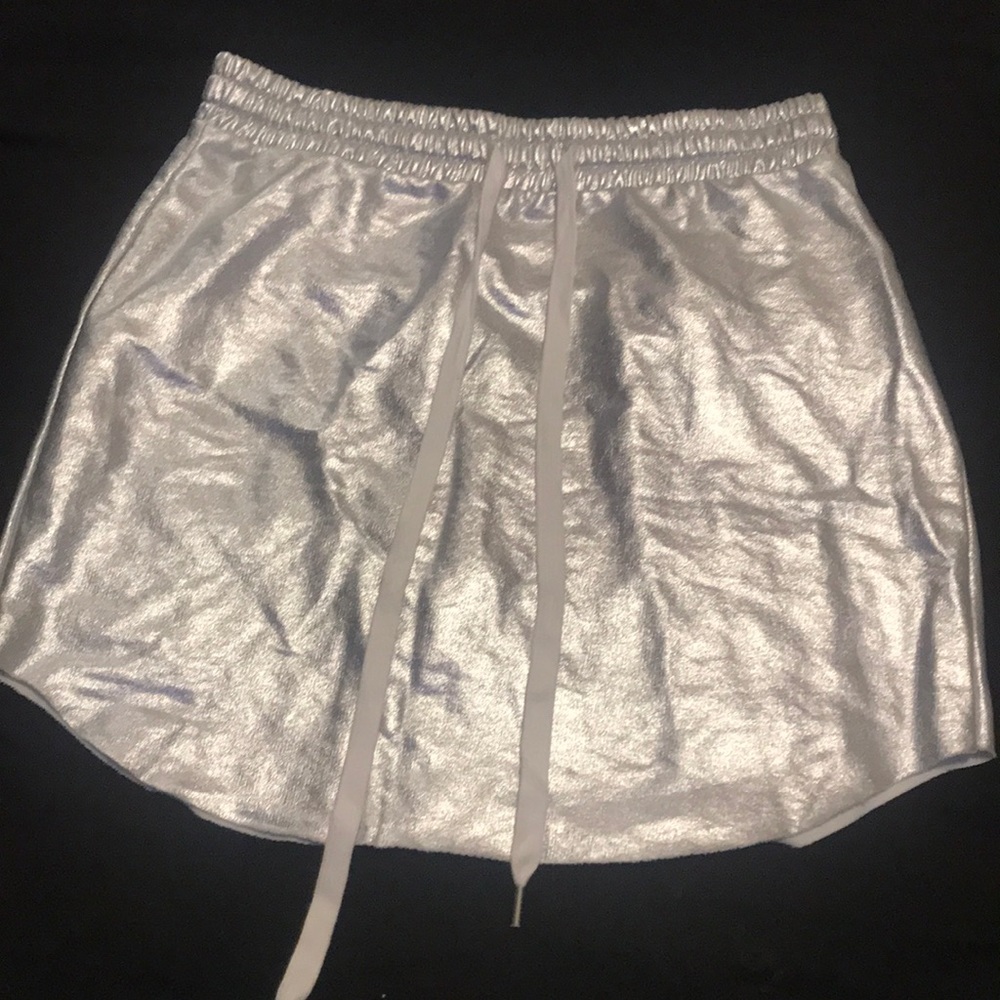 Silver mini skirt